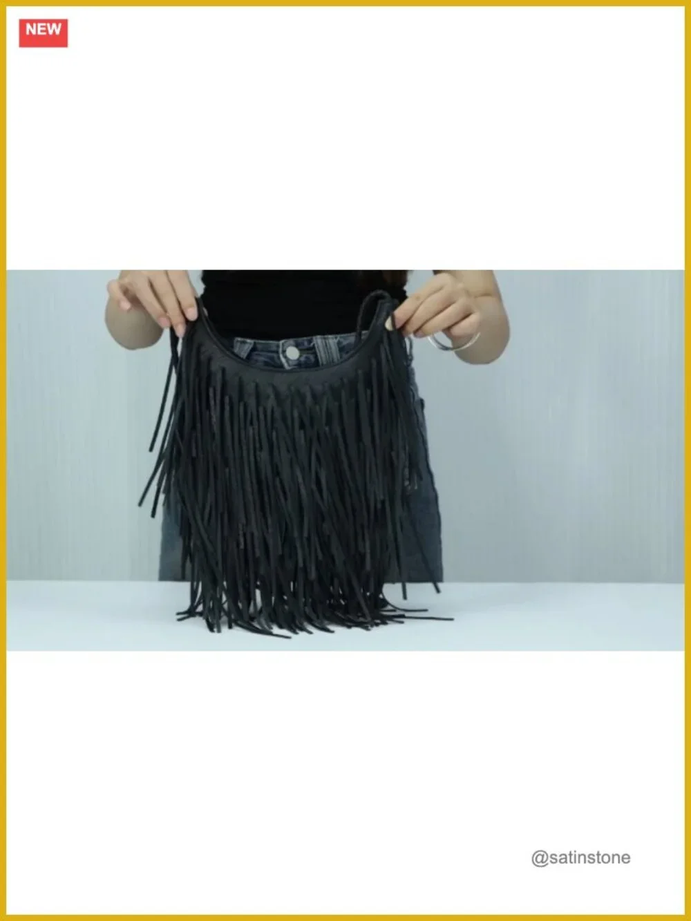 Women's Fringe Hobo Bag Boho Crossbody Purse Faux Leather